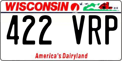 WI license plate 422VRP
