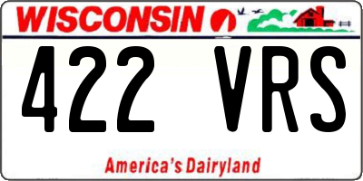 WI license plate 422VRS