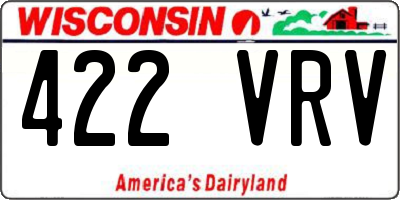 WI license plate 422VRV