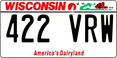 WI license plate 422VRW