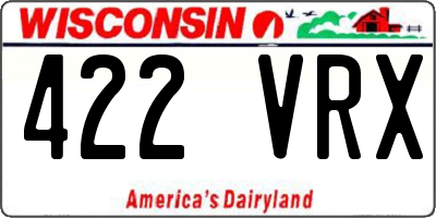 WI license plate 422VRX