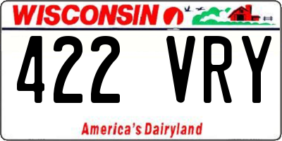 WI license plate 422VRY