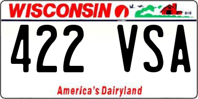 WI license plate 422VSA