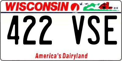 WI license plate 422VSE