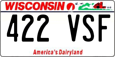 WI license plate 422VSF