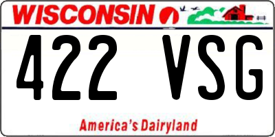 WI license plate 422VSG