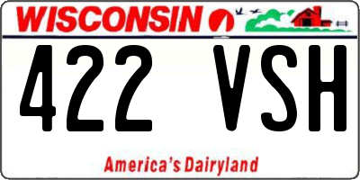WI license plate 422VSH