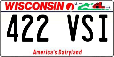 WI license plate 422VSI