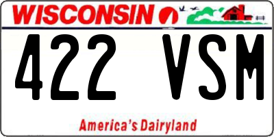 WI license plate 422VSM