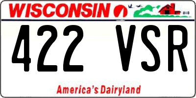 WI license plate 422VSR