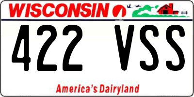 WI license plate 422VSS