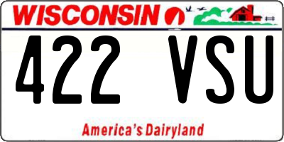 WI license plate 422VSU
