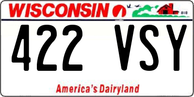 WI license plate 422VSY