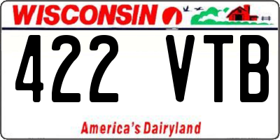 WI license plate 422VTB