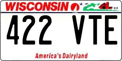 WI license plate 422VTE
