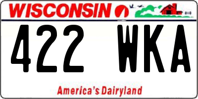 WI license plate 422WKA