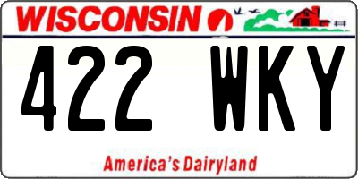 WI license plate 422WKY