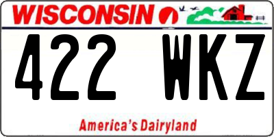 WI license plate 422WKZ
