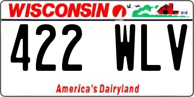 WI license plate 422WLV