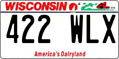 WI license plate 422WLX