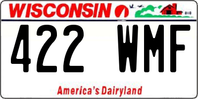 WI license plate 422WMF