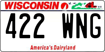 WI license plate 422WNG