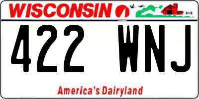 WI license plate 422WNJ