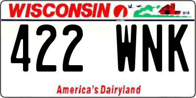 WI license plate 422WNK