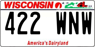 WI license plate 422WNW