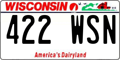 WI license plate 422WSN