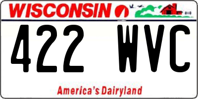 WI license plate 422WVC