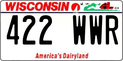 WI license plate 422WWR