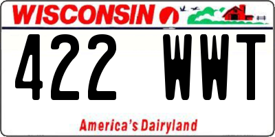 WI license plate 422WWT