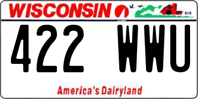 WI license plate 422WWU