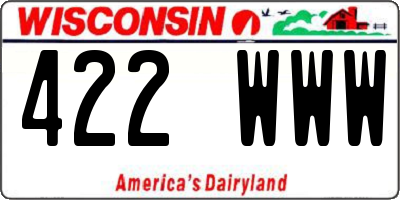 WI license plate 422WWW