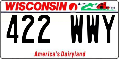WI license plate 422WWY