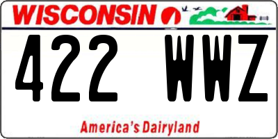 WI license plate 422WWZ