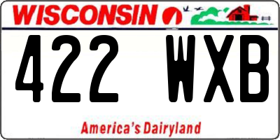WI license plate 422WXB