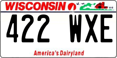 WI license plate 422WXE