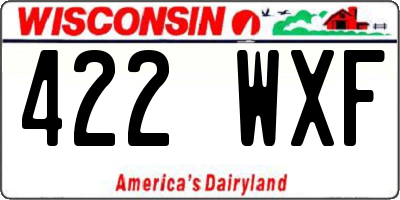 WI license plate 422WXF