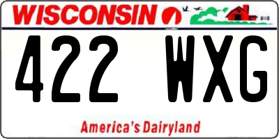 WI license plate 422WXG