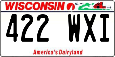 WI license plate 422WXI