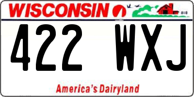 WI license plate 422WXJ