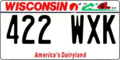 WI license plate 422WXK