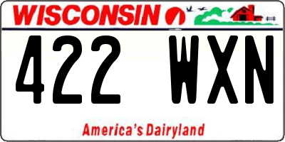 WI license plate 422WXN