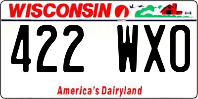WI license plate 422WXO