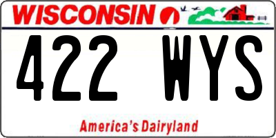 WI license plate 422WYS