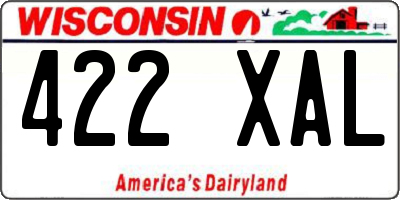WI license plate 422XAL