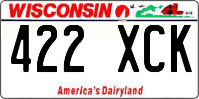 WI license plate 422XCK