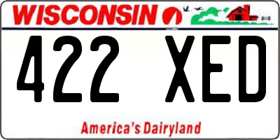 WI license plate 422XED